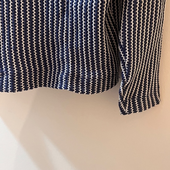 NIC + ZOE Zig Zag Blues Size L Top Lightweight Sweater Womens Blue White - Picture 11 of 14